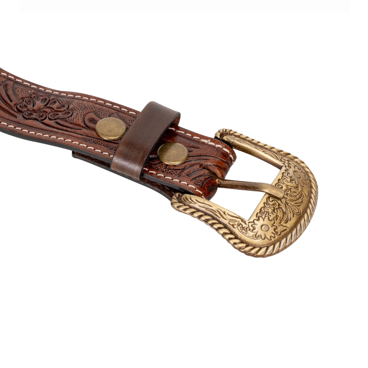 Boddington Tooled Belt - Chocolate