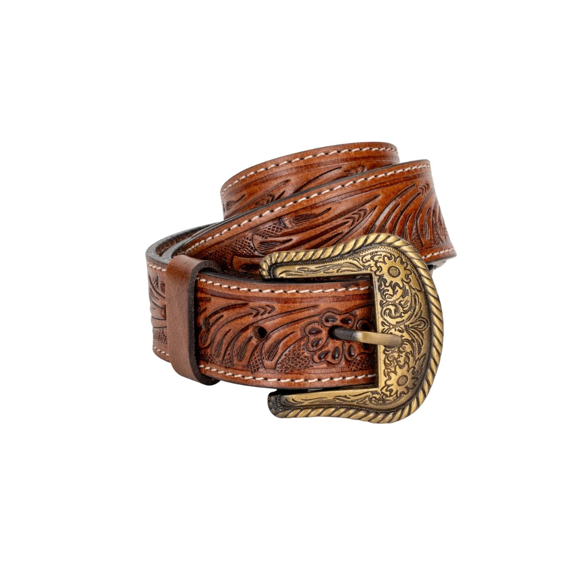 Boddington Tooled Belt - Chestnut