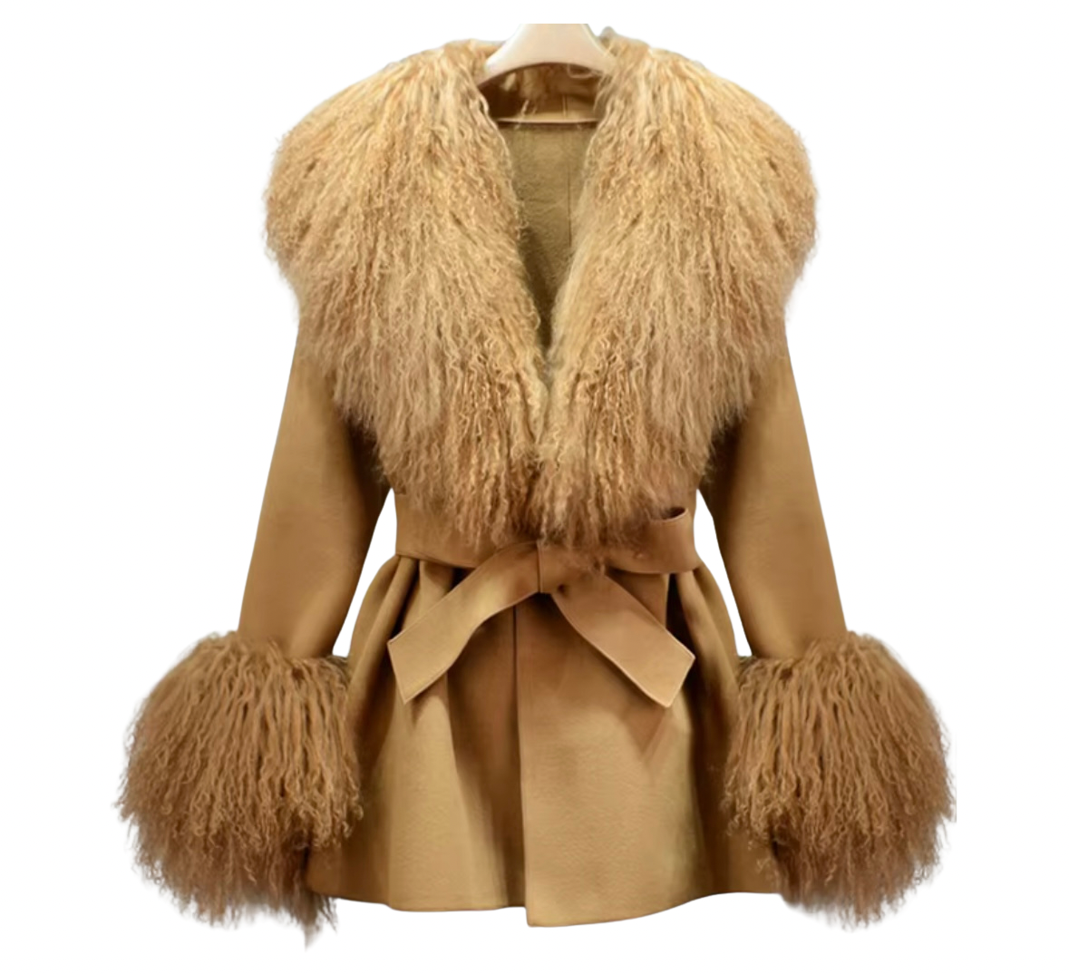 Beth Shearling Coat - Camel