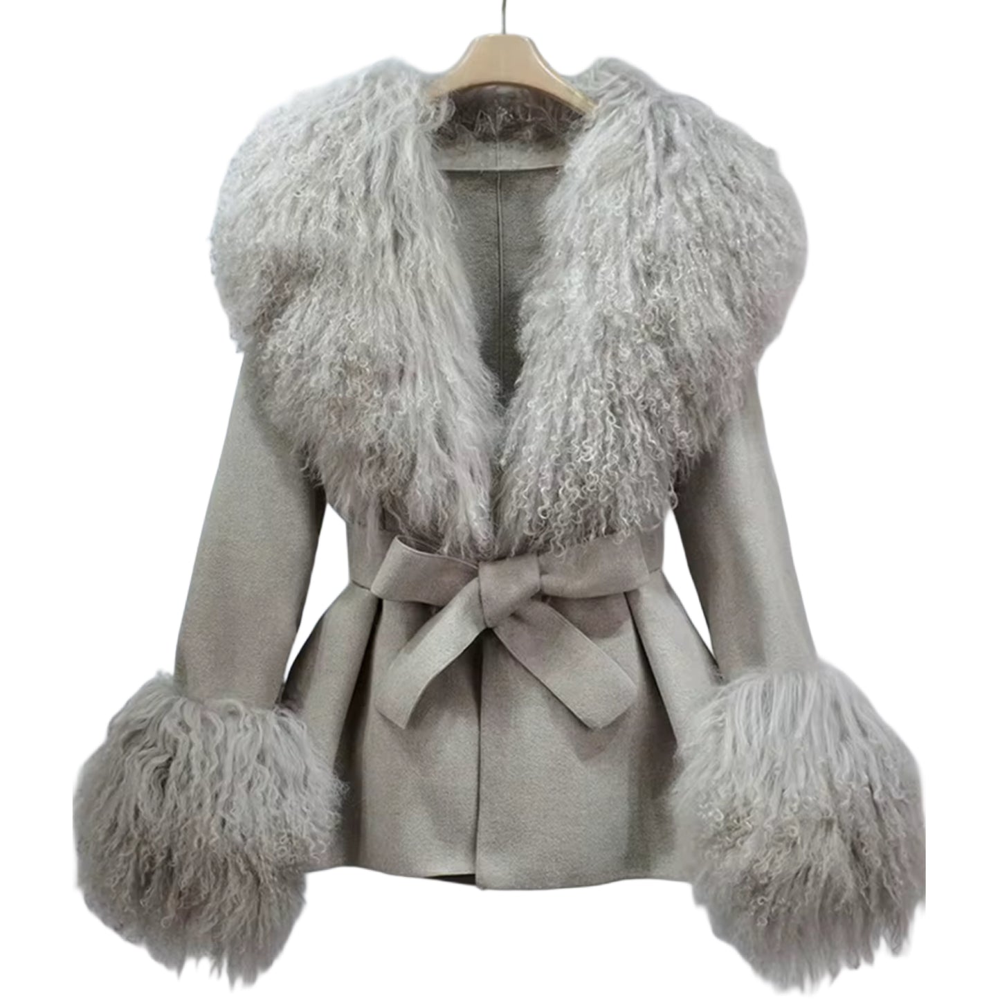 Beth Shearling Coat - Silver